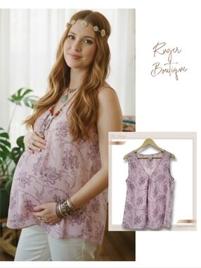 🌿Old Navy Maternity Women's Large Boho Metallic Sheath Blouse